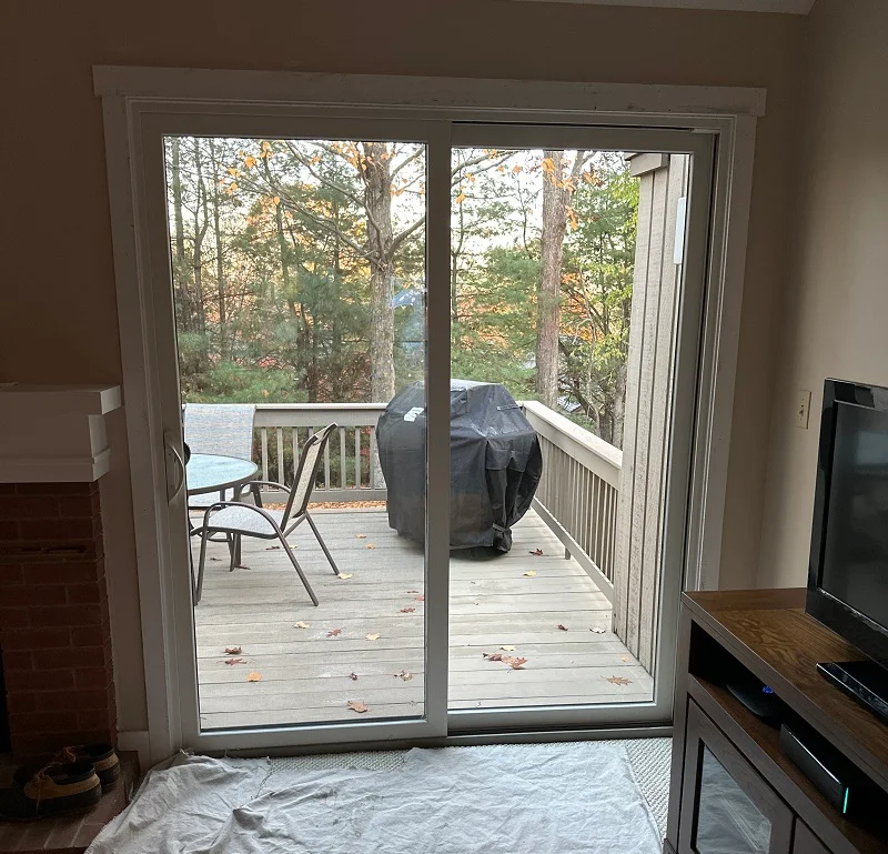 Andersen FIBREX patio door installation Somers, NY